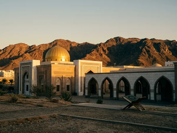 Mount Uhud ridge in warm late afternoon light